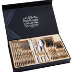 Flag Village Stainless Steel Cutlery Set 24-Piece Gift Cutlery Steak Cutlery Gift Box