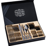 Flag Village Stainless Steel Cutlery Set 24-Piece Gift Cutlery Steak Cutlery Gift Box