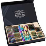 Flag Village Stainless Steel Cutlery Set 24-Piece Gift Cutlery Steak Cutlery Gift Box