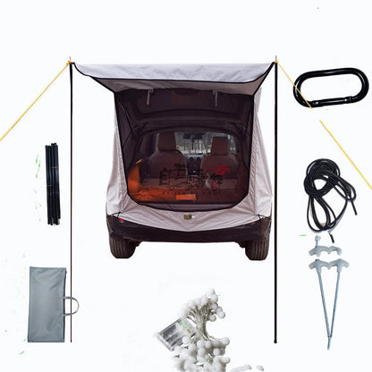Flag Village Auto Tools Car Trunk Extension Tent At The Rear Of The Car