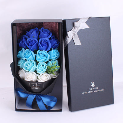 Flag Village Birthday Gift Bundle Gift Box Creative Mother's Day Cross-border Gift Soap 18 Bouquet Soap Rose Flower Valentine's Day