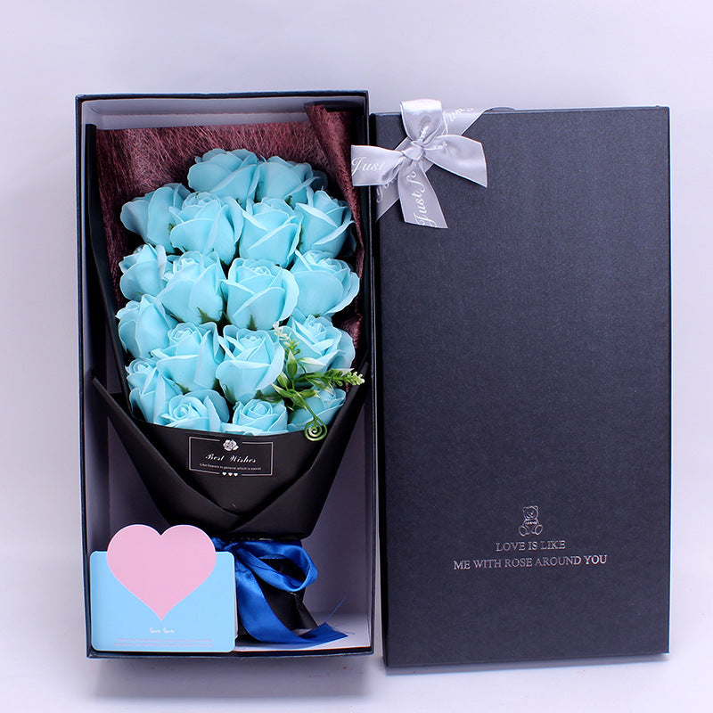 Flag Village Birthday Gift Bundle Gift Box Creative Mother's Day Cross-border Gift Soap 18 Bouquet Soap Rose Flower Valentine's Day