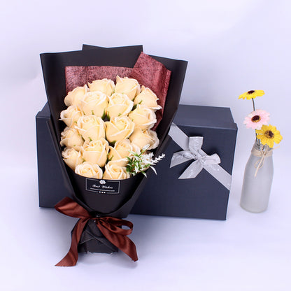 Flag Village Birthday Gift Bundle Gift Box Creative Mother's Day Cross-border Gift Soap 18 Bouquet Soap Rose Flower Valentine's Day