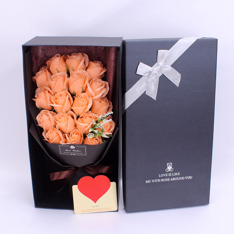 Flag Village Birthday Gift Bundle Gift Box Creative Mother's Day Cross-border Gift Soap 18 Bouquet Soap Rose Flower Valentine's Day
