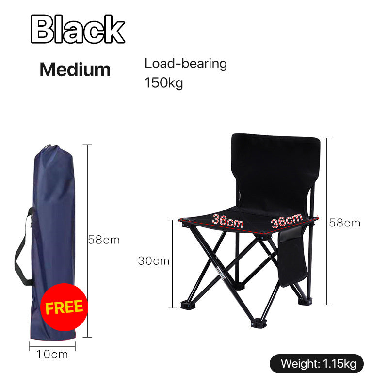 Flag Village Folding Chair Outdoor Portable Backrest Fishing Chair Stool Painting Stool Chair Maza Small Chair