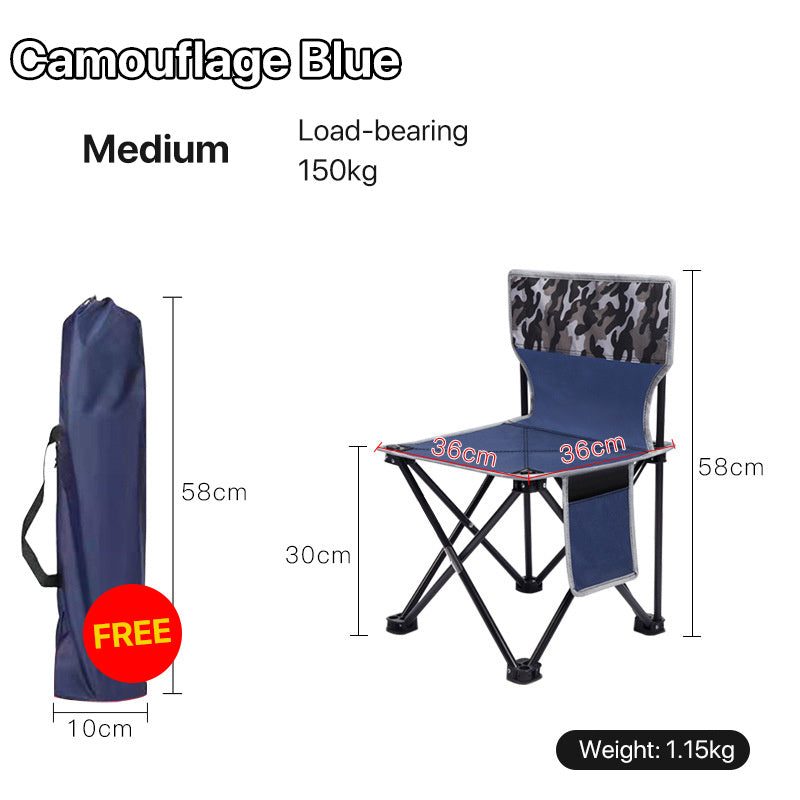 Flag Village Folding Chair Outdoor Portable Backrest Fishing Chair Stool Painting Stool Chair Maza Small Chair