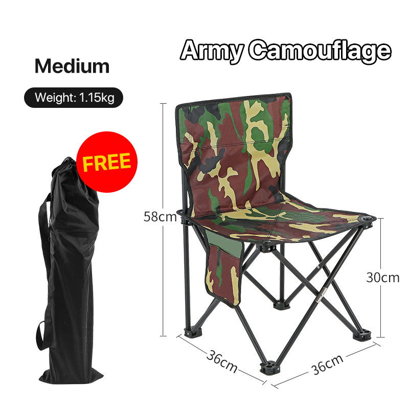 Flag Village Folding Chair Outdoor Portable Backrest Fishing Chair Stool Painting Stool Chair Maza Small Chair