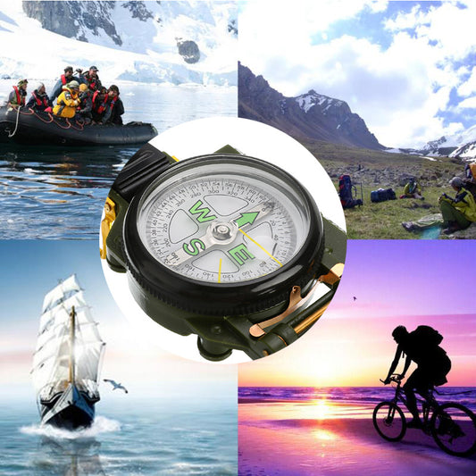 Flag Village Outdoor Camping Compass, Portable Carabiner For Military Fans