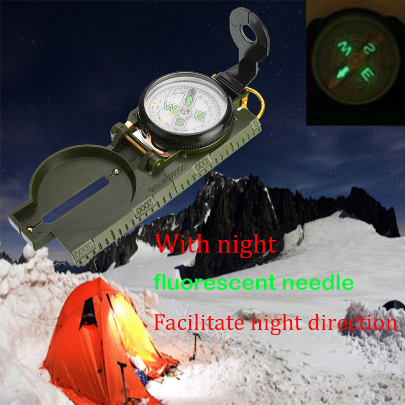Flag Village Outdoor Camping Compass, Portable Carabiner For Military Fans