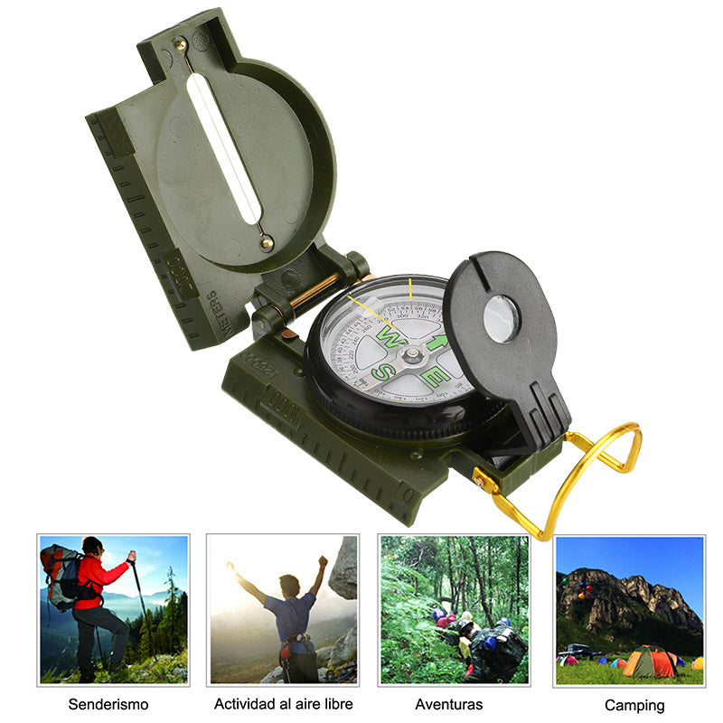 Flag Village Outdoor Camping Compass, Portable Carabiner For Military Fans