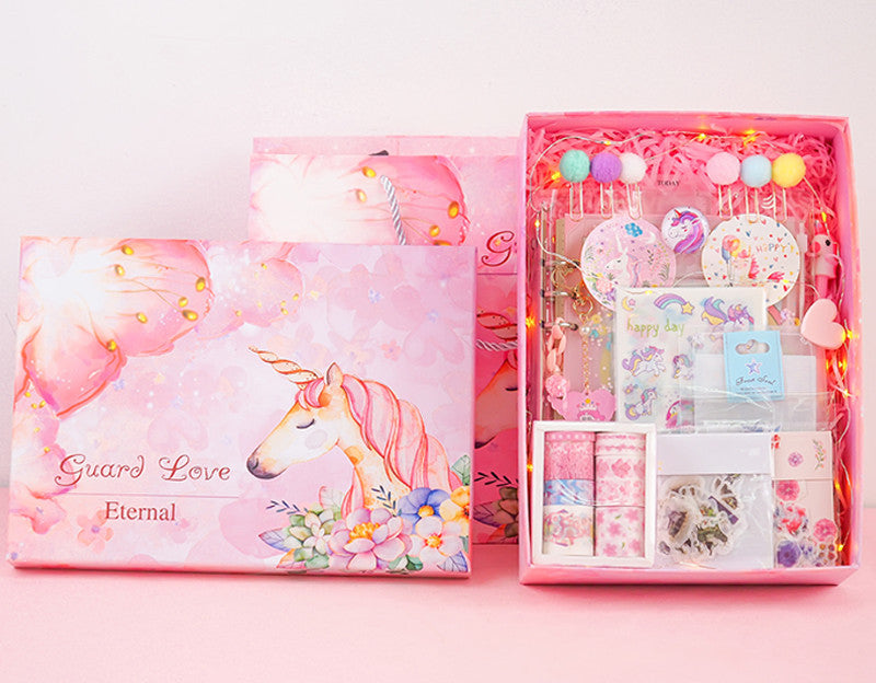 Flag Village Girl Heart Hand Account Book Gift Box Loose-Leaf Japanese Style Small Diary Notebook Cute Christmas Gift Creative Student With Cute Fairy Tool Material Full Set Of Simple