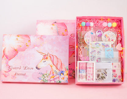 Flag Village Girl Heart Hand Account Book Gift Box Loose-Leaf Japanese Style Small Diary Notebook Cute Christmas Gift Creative Student With Cute Fairy Tool Material Full Set Of Simple