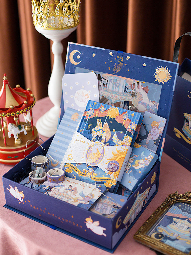 Flag Village Hand Book Set Cute Girl Heart Student Notebook Japanese Art Hand Book Gift Box Exquisite Cartoon Diary Diy Dream Hand Book Tool Material Full Set Of Ins Wind