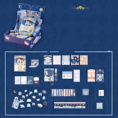 Flag Village Hand Book Set Cute Girl Heart Student Notebook Japanese Art Hand Book Gift Box Exquisite Cartoon Diary Diy Dream Hand Book Tool Material Full Set Of Ins Wind