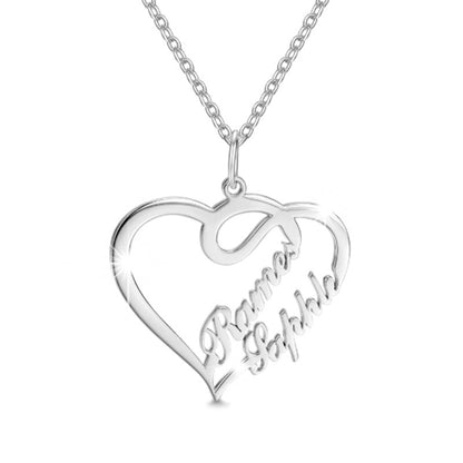 Flag Village Double Heart Necklace Personalized Necklaces Pendant Gifts Stainless Steel For Women