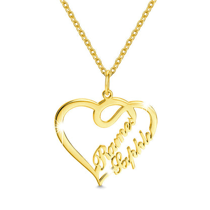 Flag Village Double Heart Necklace Personalized Necklaces Pendant Gifts Stainless Steel For Women