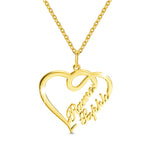 Flag Village Double Heart Necklace Personalized Necklaces Pendant Gifts Stainless Steel For Women