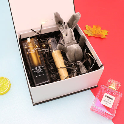 Flag Village Clamshell Gift Box Lipstick Cosmetics White Packaging Box Square Gift Box