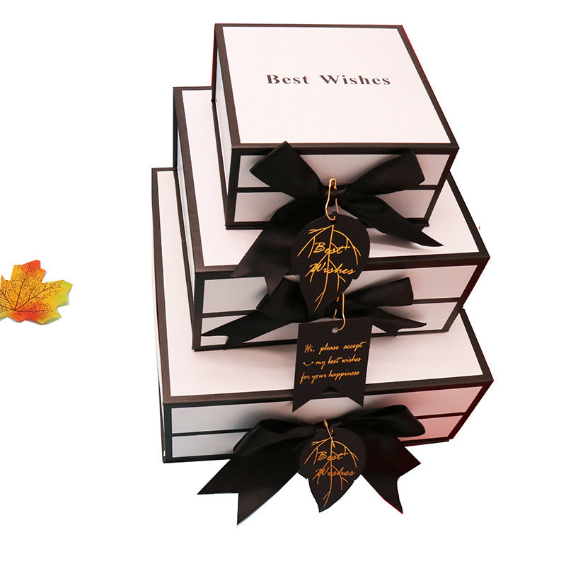 Flag Village Clamshell Gift Box Lipstick Cosmetics White Packaging Box Square Gift Box