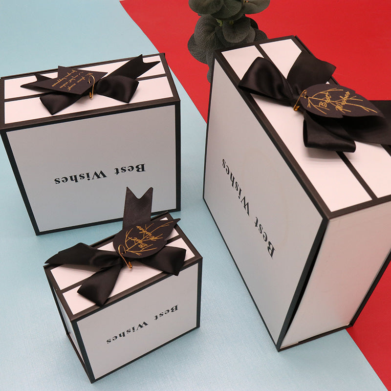 Flag Village Clamshell Gift Box Lipstick Cosmetics White Packaging Box Square Gift Box