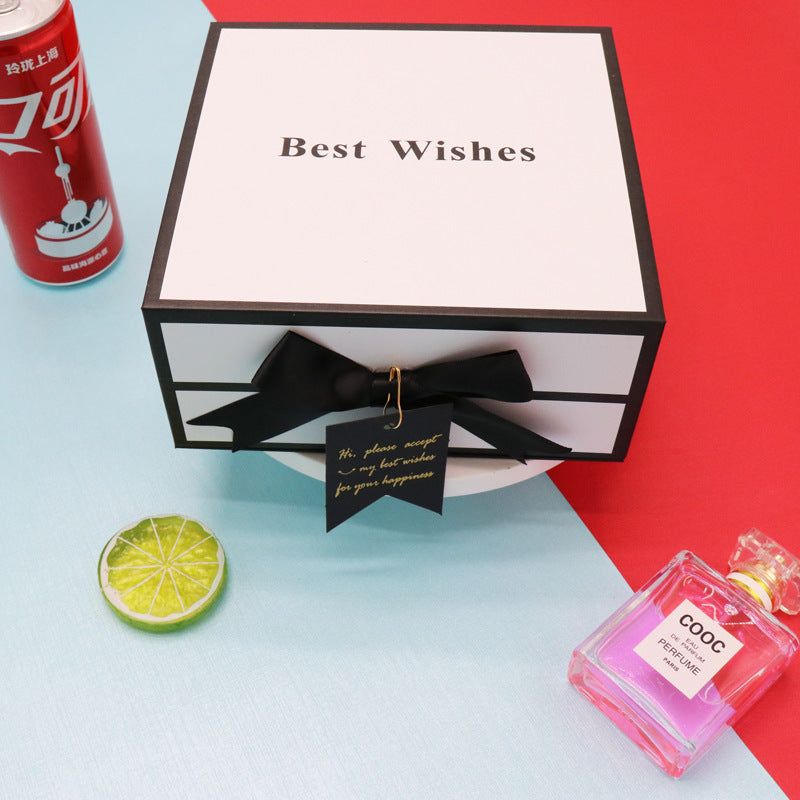 Flag Village Clamshell Gift Box Lipstick Cosmetics White Packaging Box Square Gift Box