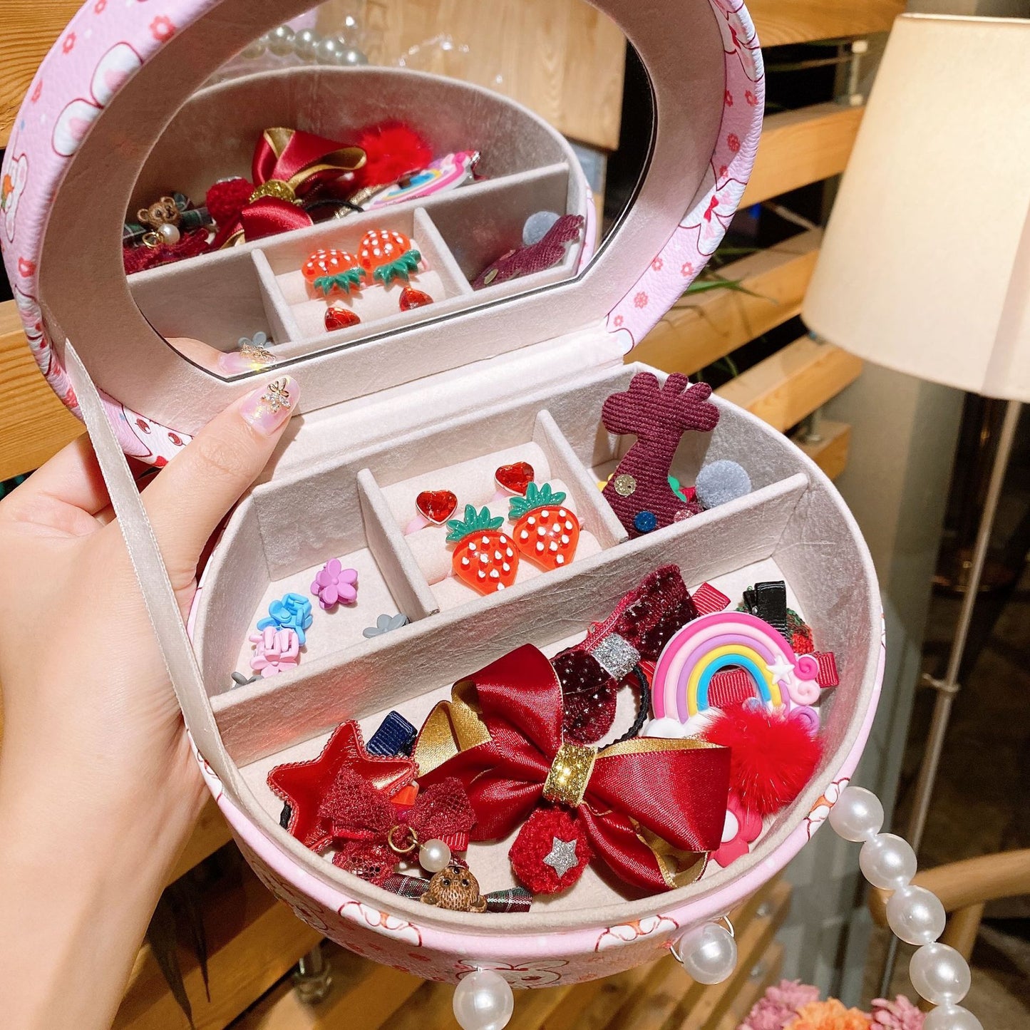 Flag Village Headdress Hair Clip Princess Girl Baby Jewelry Set Gift Box
