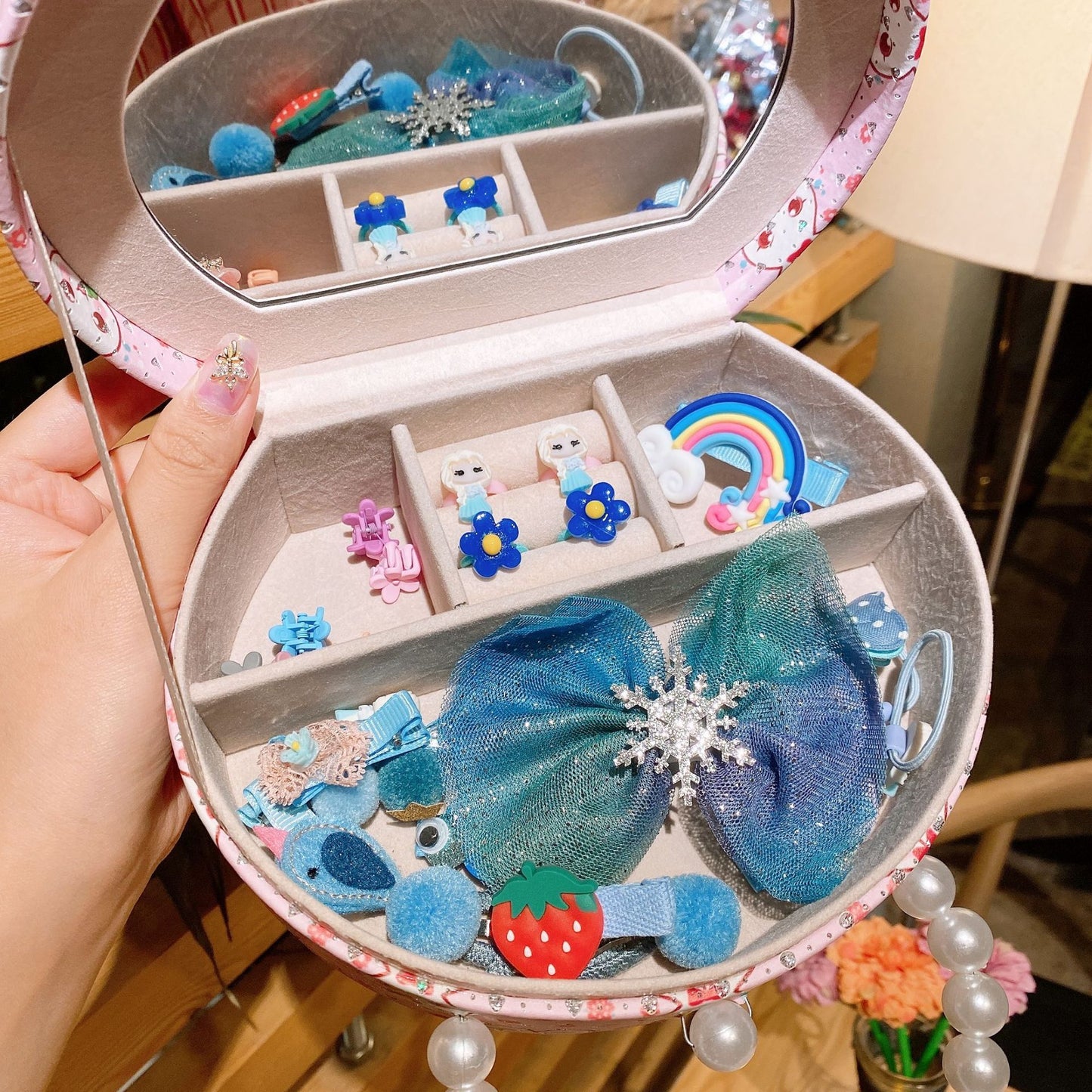 Flag Village Headdress Hair Clip Princess Girl Baby Jewelry Set Gift Box
