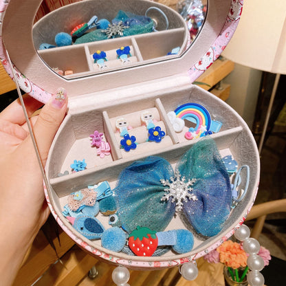 Flag Village Headdress Hair Clip Princess Girl Baby Jewelry Set Gift Box