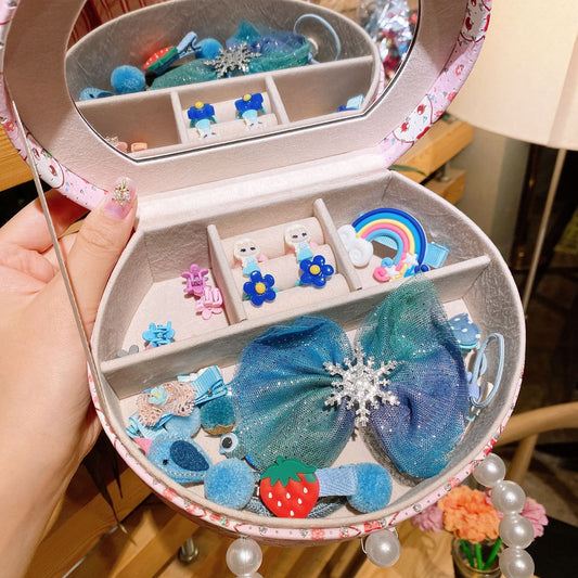 Flag Village Headdress Hair Clip Princess Girl Baby Jewelry Set Gift Box