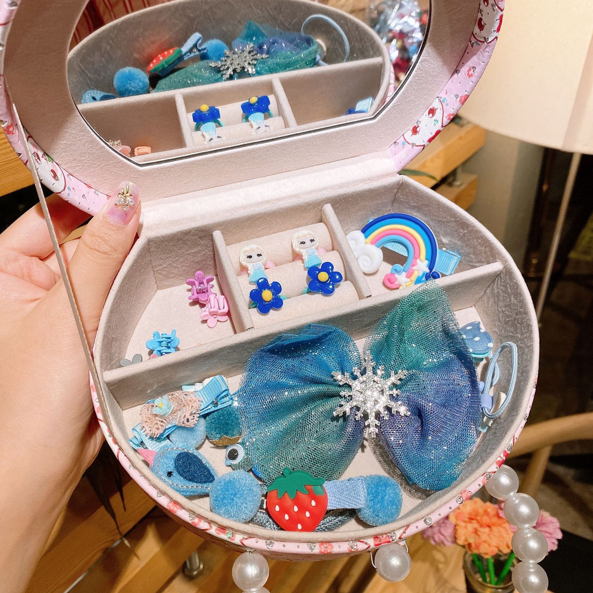 Flag Village Headdress Hair Clip Princess Girl Baby Jewelry Set Gift Box