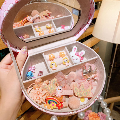 Flag Village Headdress Hair Clip Princess Girl Baby Jewelry Set Gift Box