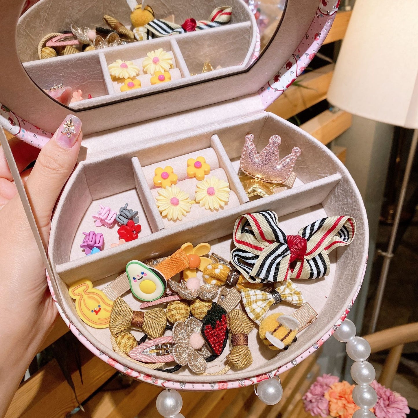 Flag Village Headdress Hair Clip Princess Girl Baby Jewelry Set Gift Box