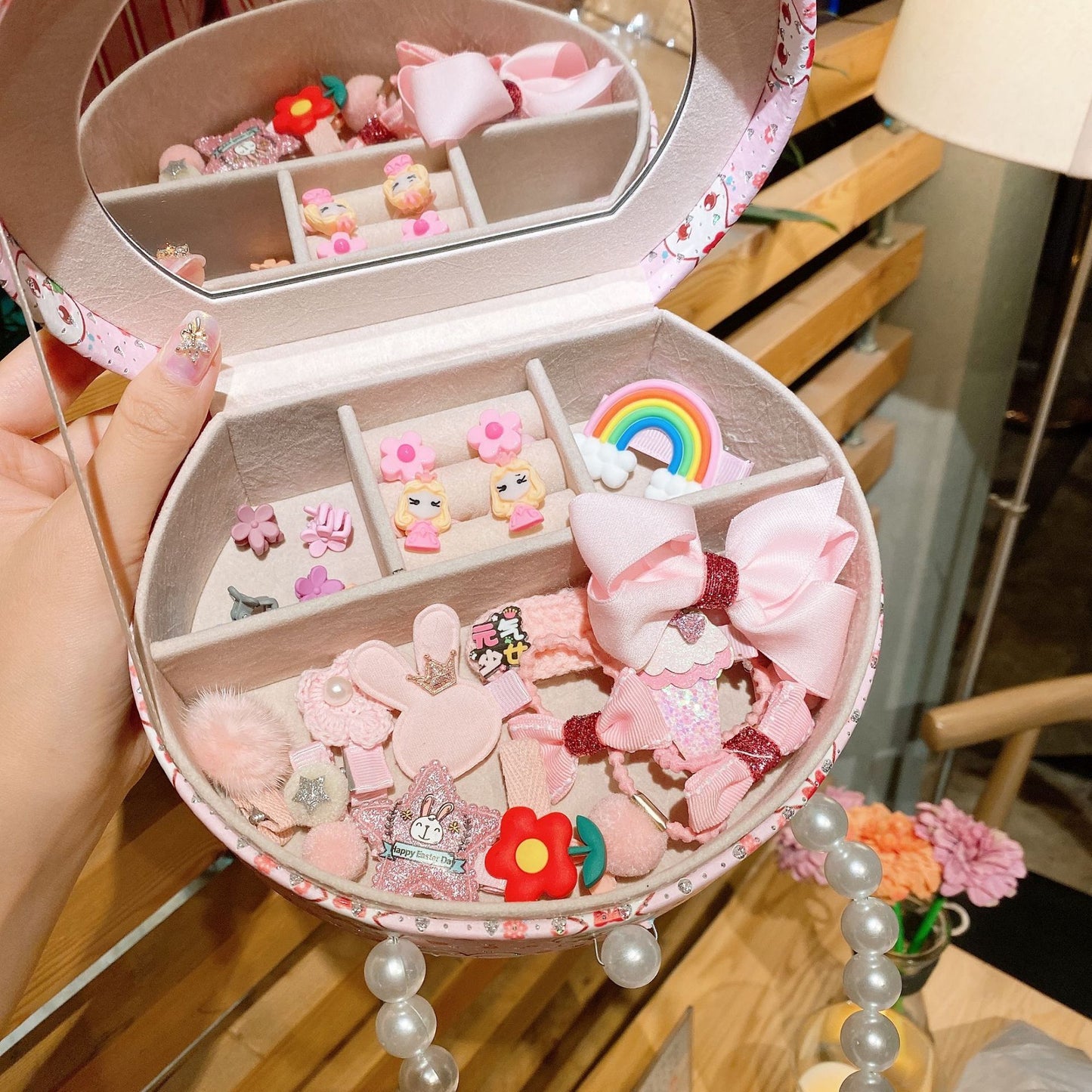 Flag Village Headdress Hair Clip Princess Girl Baby Jewelry Set Gift Box