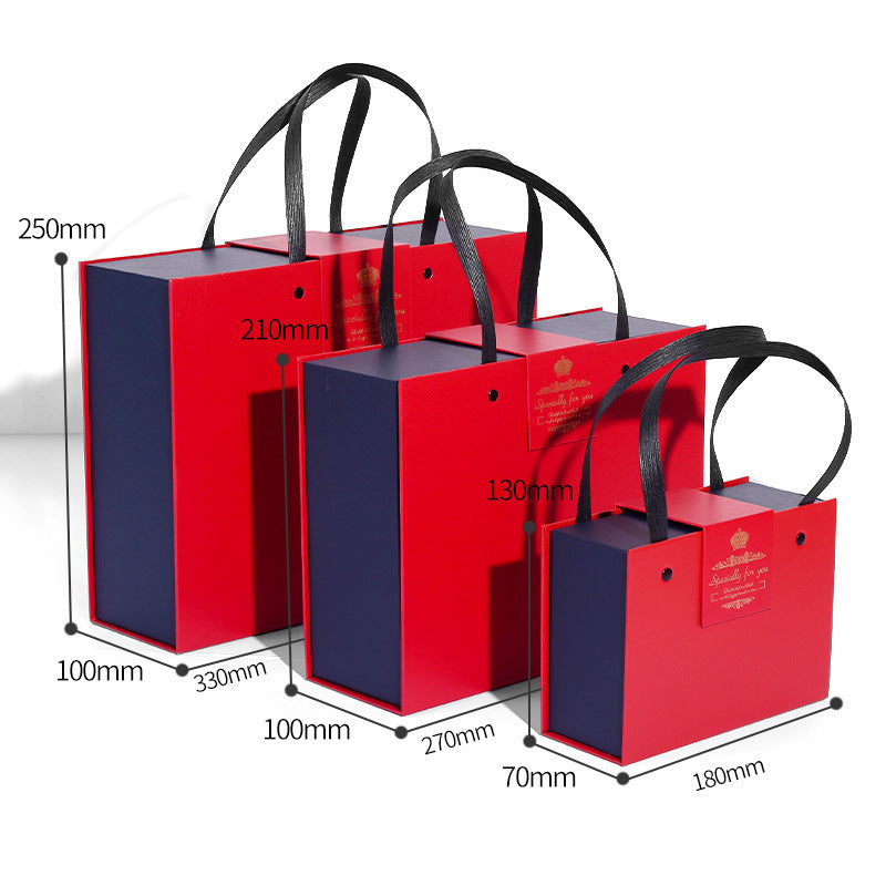 Flag Village Gift Box Knot Wedding Box With Hand Gift Portable Drawer Gift Box Custom Gift Box
