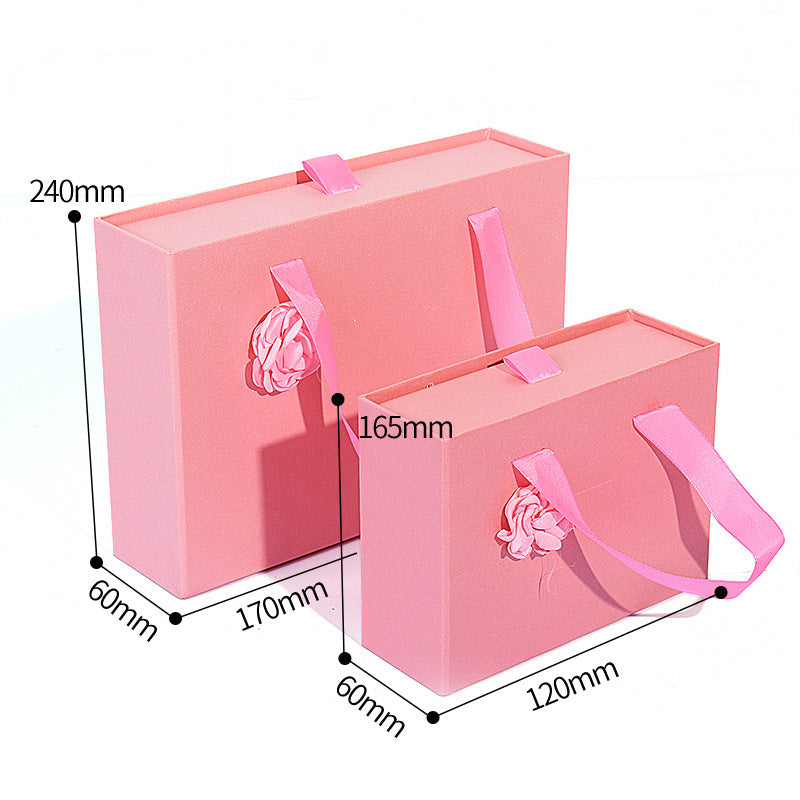 Flag Village Gift Box Knot Wedding Box With Hand Gift Portable Drawer Gift Box Custom Gift Box