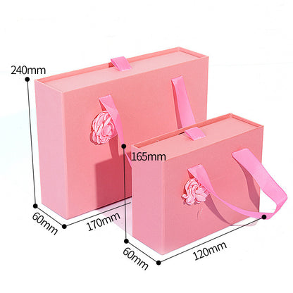 Flag Village Gift Box Knot Wedding Box With Hand Gift Portable Drawer Gift Box Custom Gift Box