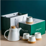 Flag Village Ceramic One Pot Four Cup Flower Tea Set Gift Box