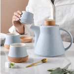 Flag Village Ceramic One Pot Four Cup Flower Tea Set Gift Box