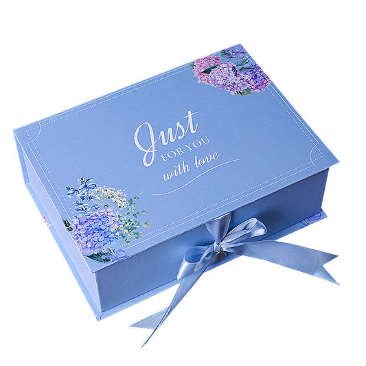 Flag Village Rectangular Clamshell Gift Box Korean Gift Box  Blue Gift Box Christmas Box