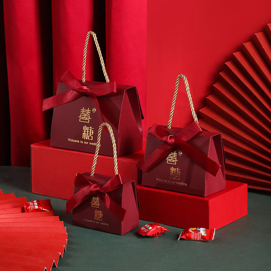 Flag Village Wedding Candy Box Portable Chinese Style Wedding Candy Gift Box