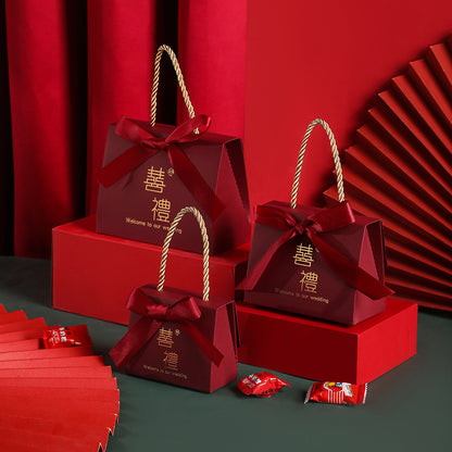 Flag Village Wedding Candy Box Portable Chinese Style Wedding Candy Gift Box