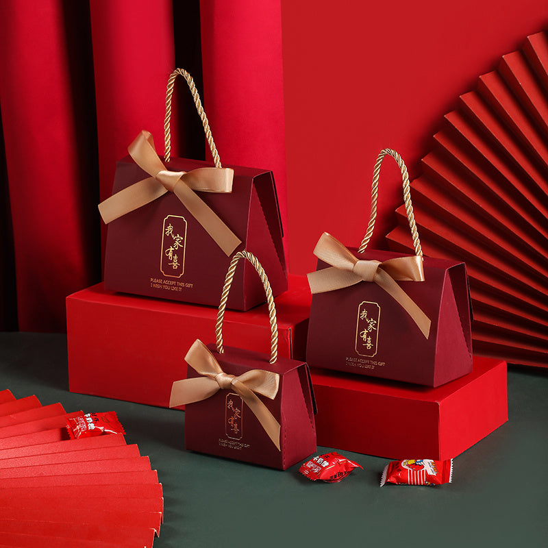 Flag Village Wedding Candy Box Portable Chinese Style Wedding Candy Gift Box