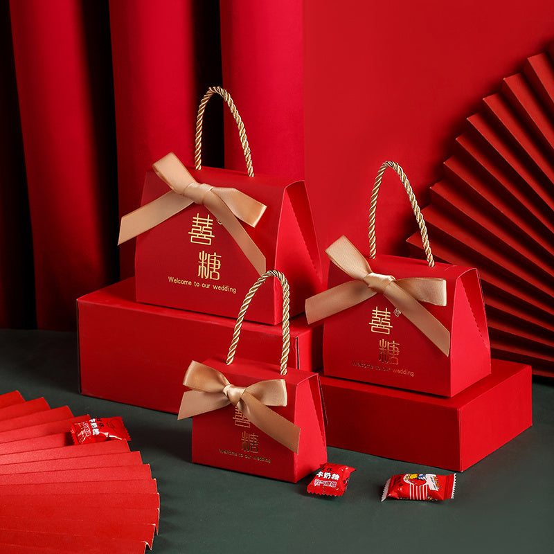 Flag Village Wedding Candy Box Portable Chinese Style Wedding Candy Gift Box