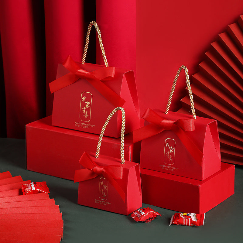 Flag Village Wedding Candy Box Portable Chinese Style Wedding Candy Gift Box