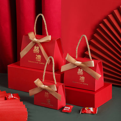Flag Village Wedding Candy Box Portable Chinese Style Wedding Candy Gift Box