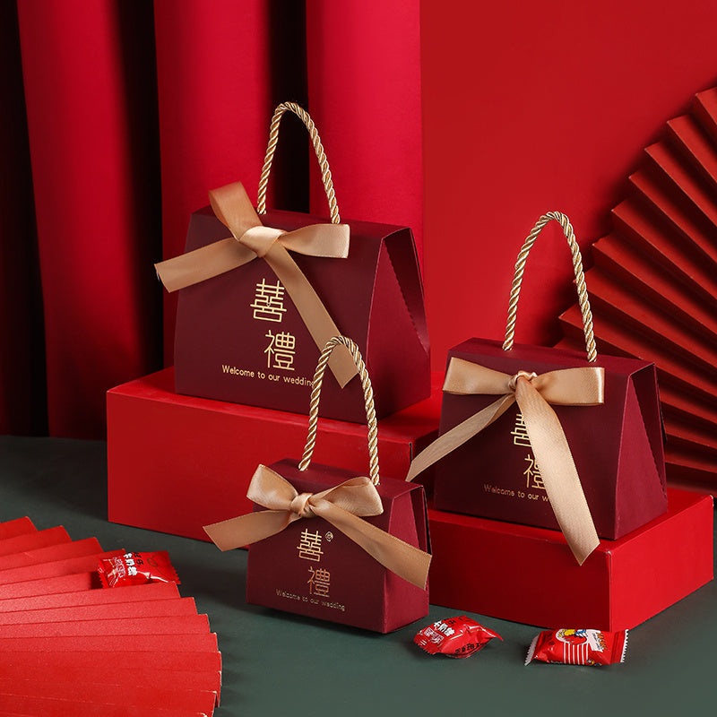 Flag Village Wedding Candy Box Portable Chinese Style Wedding Candy Gift Box
