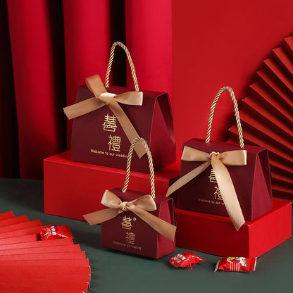 Flag Village Wedding Candy Box Portable Chinese Style Wedding Candy Gift Box