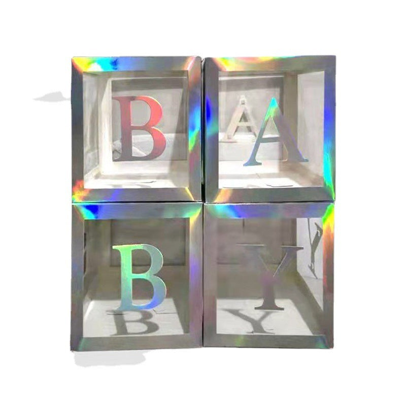Flag Village Birthday Party Letter Gift Box Transparent Balloon Box