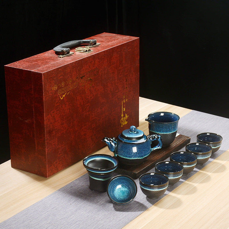 Flag Village Jumping Sword Tianmu Jun Kiln Jianzhan Tea Set Gift Box