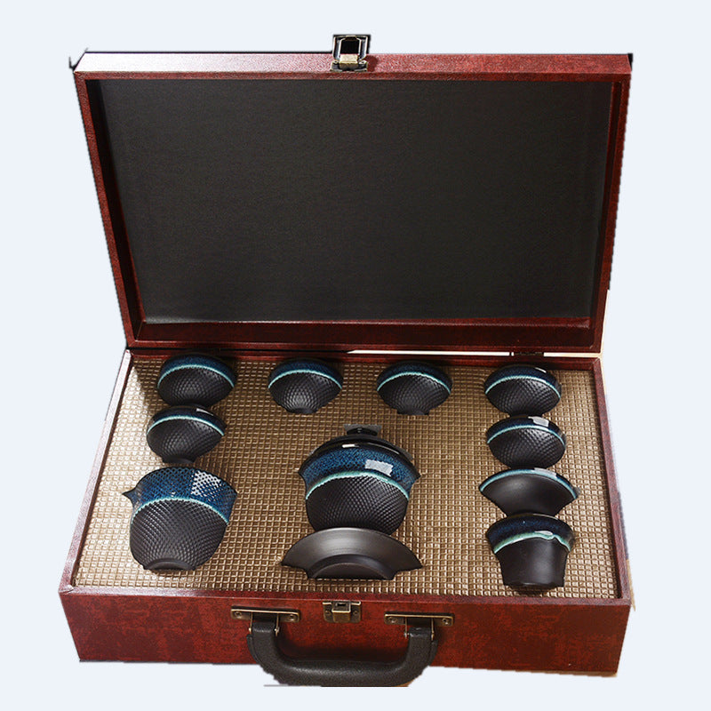 Flag Village Jumping Sword Tianmu Jun Kiln Jianzhan Tea Set Gift Box